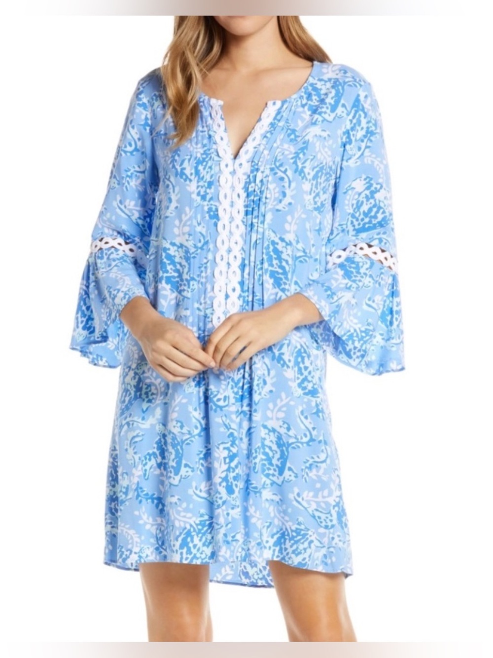 Lilly Pulitzer Hollie Tunic Dress Sea Turtles Blue size XXS